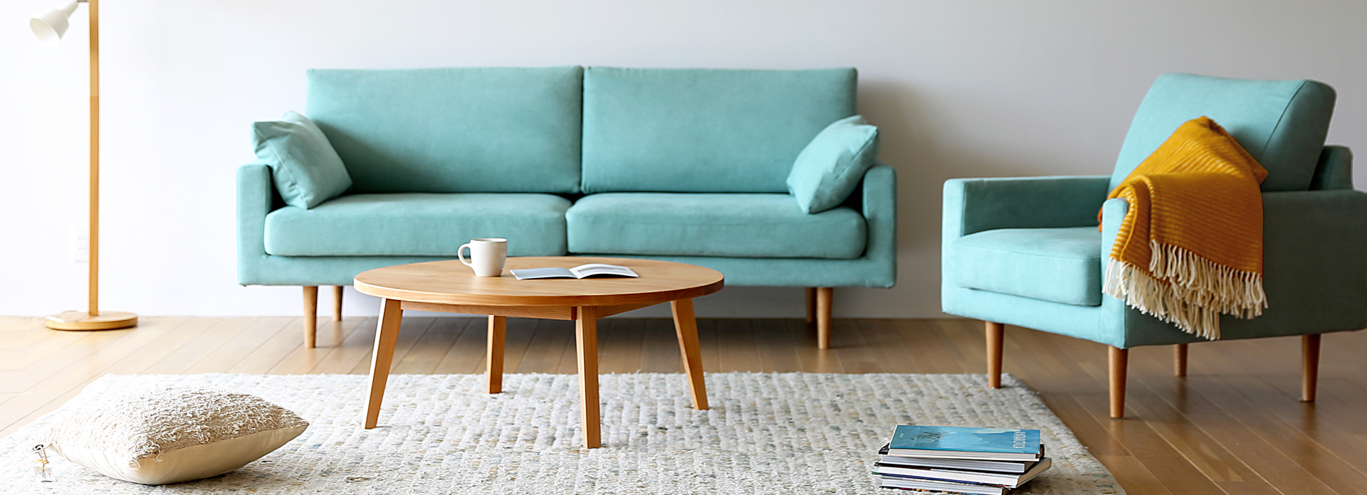 プレーンラウンドリビングテーブル ALDER(Φ90/105/120×H35cm)税込