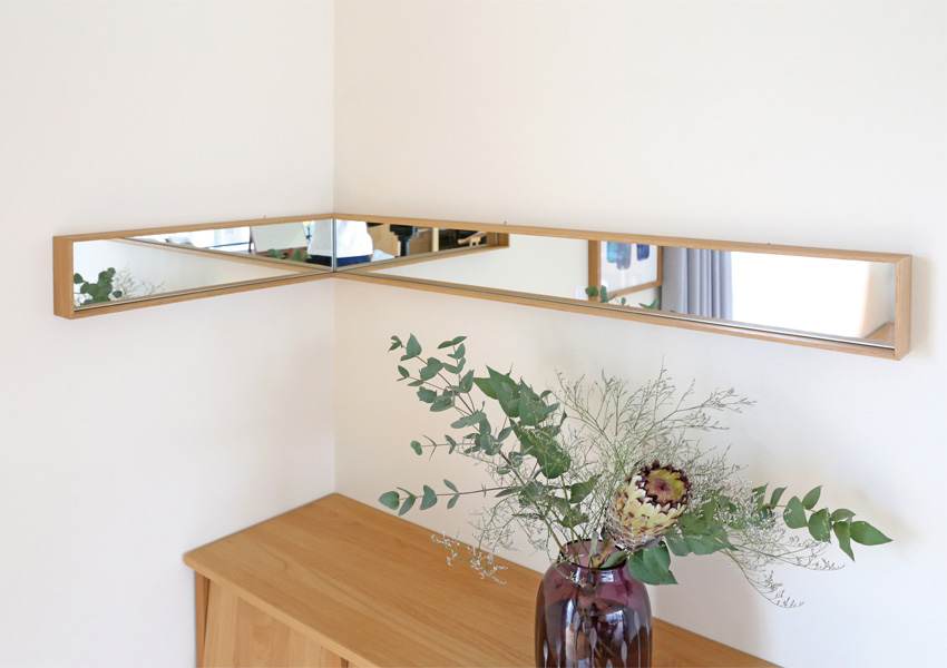 ボックスミラー 2580-50コーナーミラー WALNUT(W80×D50×H25cm)税込