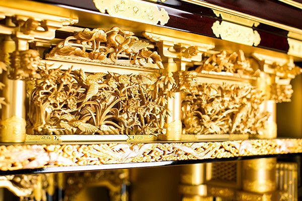 本金箔/金粉 本漆 4尺サシマス三方開 東本願寺 | 【大阪の仏壇店】お