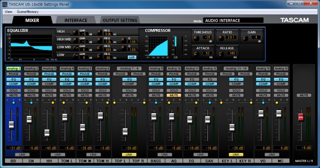 US-16x08 | USBオーディオ/MIDIインターフェース/マイクプリアンプ