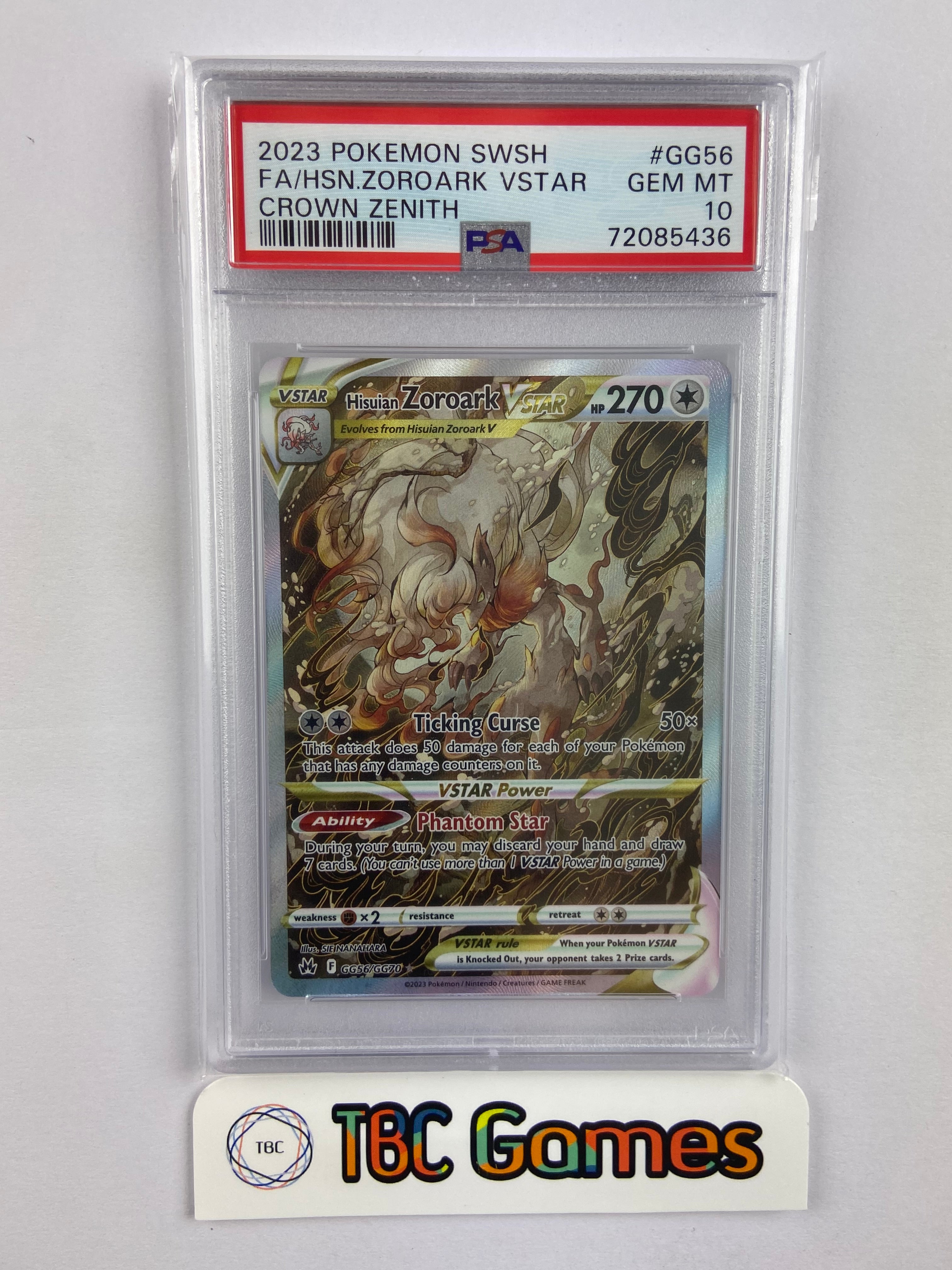 Hisuian Zoroark VSTAR Crown Zenith GG56/GG70 PSA 10 – TBC Games