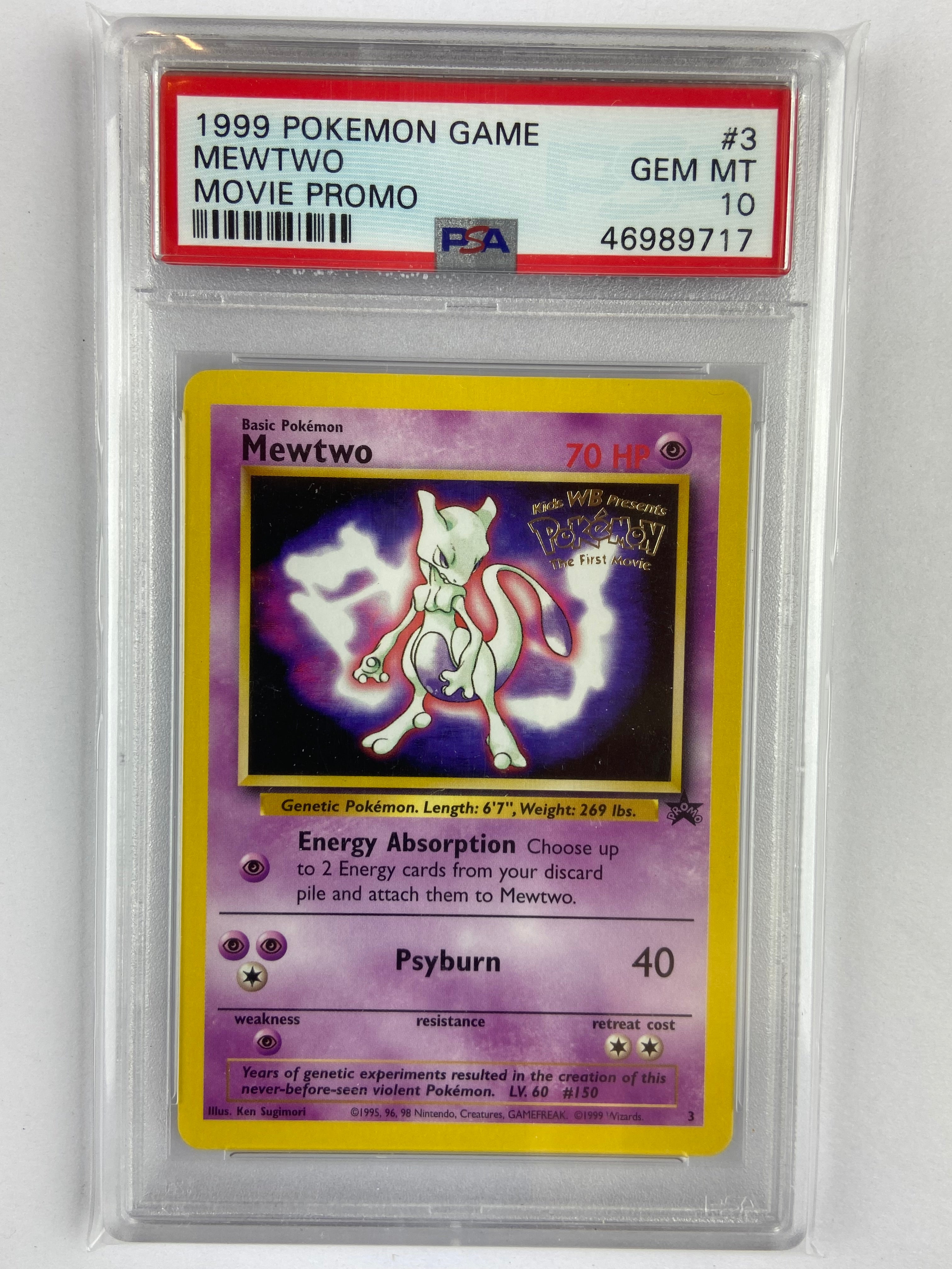 Mewtwo Movie Black Star Promo Kids WB Presents #3 PSA 10 – TBC Games