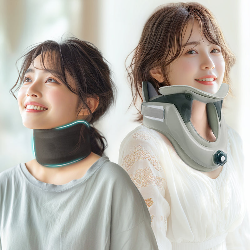 自宅＆外出用の2IN1セット】Techlove ネックストレッチャー グレー