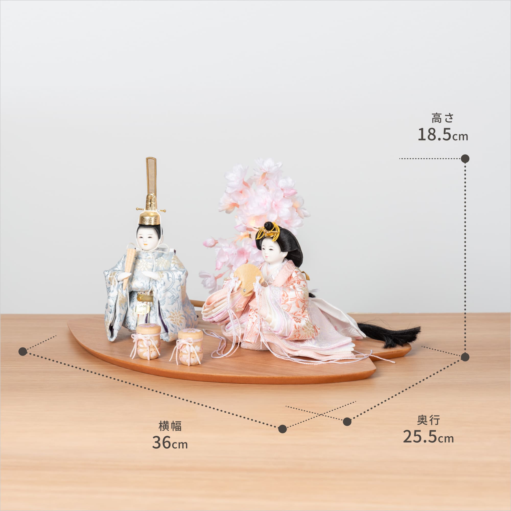 コンパクトでかわいい「ことの豆立ひな」