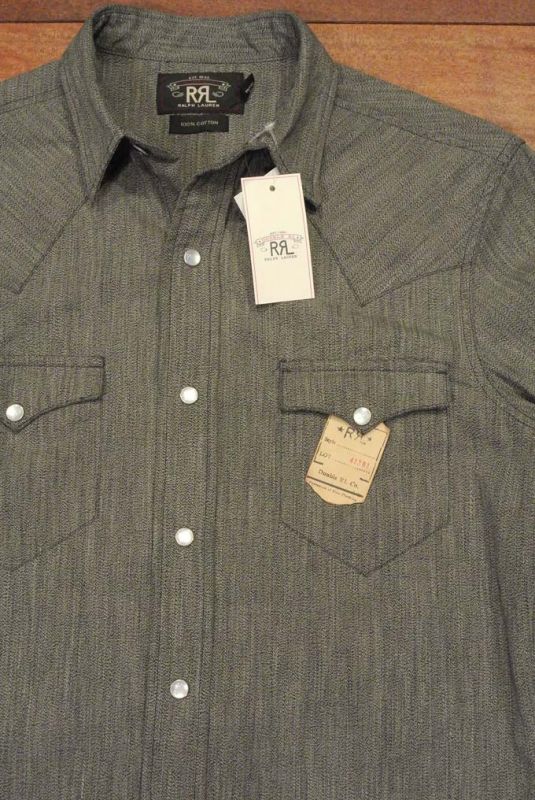 RRLダブルアールエル ブラックシャンブレー ウエスタンシャツ(S) - 7th