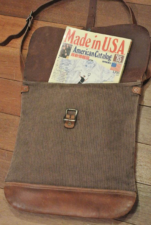 RRLダブルアールエル レザー×キャンバス ショルダーバッグ - 7th