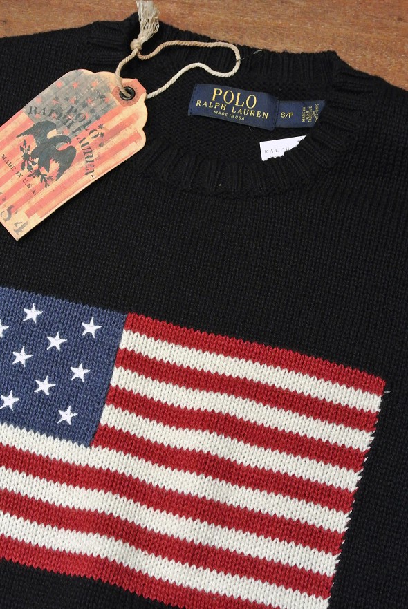 ポロラルフローレン 星条旗 フラッグ コットンセーター アメリカ製