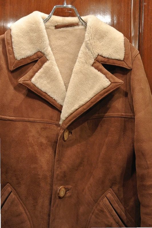 VTG/USED) 70s Sawyer of Napa Shearling Coat ムートンコート（Brown