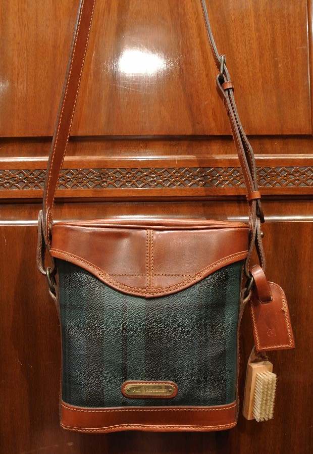 90s ラルフローレン インディゴ ボーダーニュースペーパーバッグ