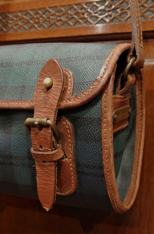 USED) 90s ポロラルフローレン PVC×レザー ショルダーバッグ