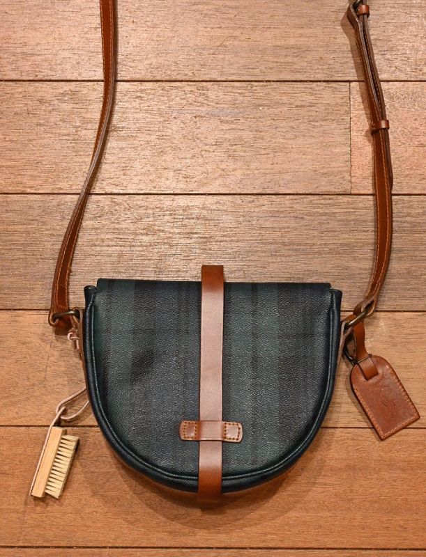 EXCELLENT USED) 90s ポロラルフローレン PVC×レザー ブラックウォッチ