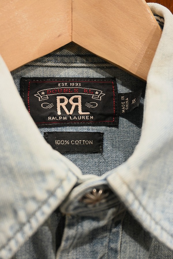 USED) RRL ラルフローレン デニム ウェスタンシャツ コンチョボタン