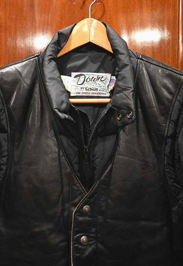 USED)SCHOTT ショット ダウン+レザー ジャケット+ベスト 2WAY