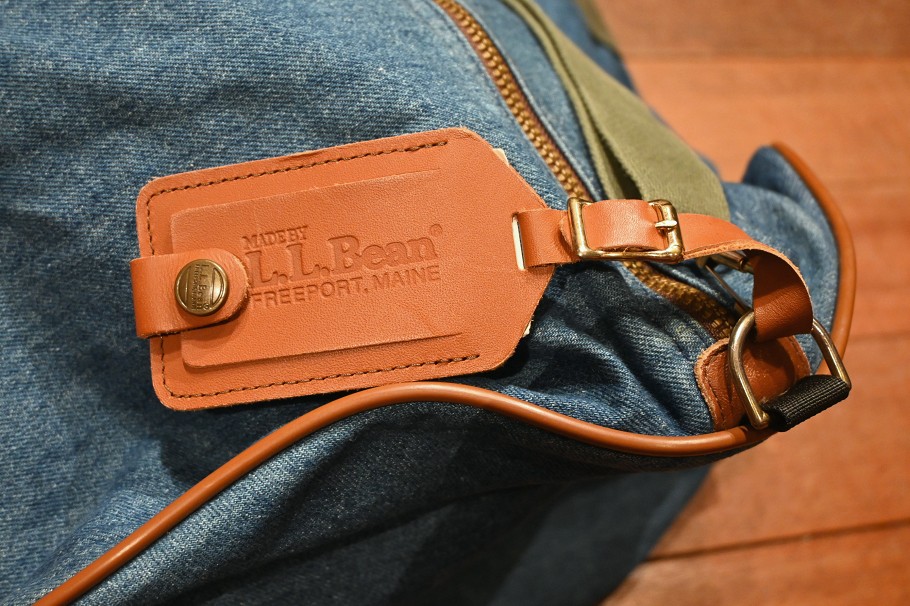 80-90s VTG/USED L.L BEAN デニム+レザー 大きいボストンバッグ