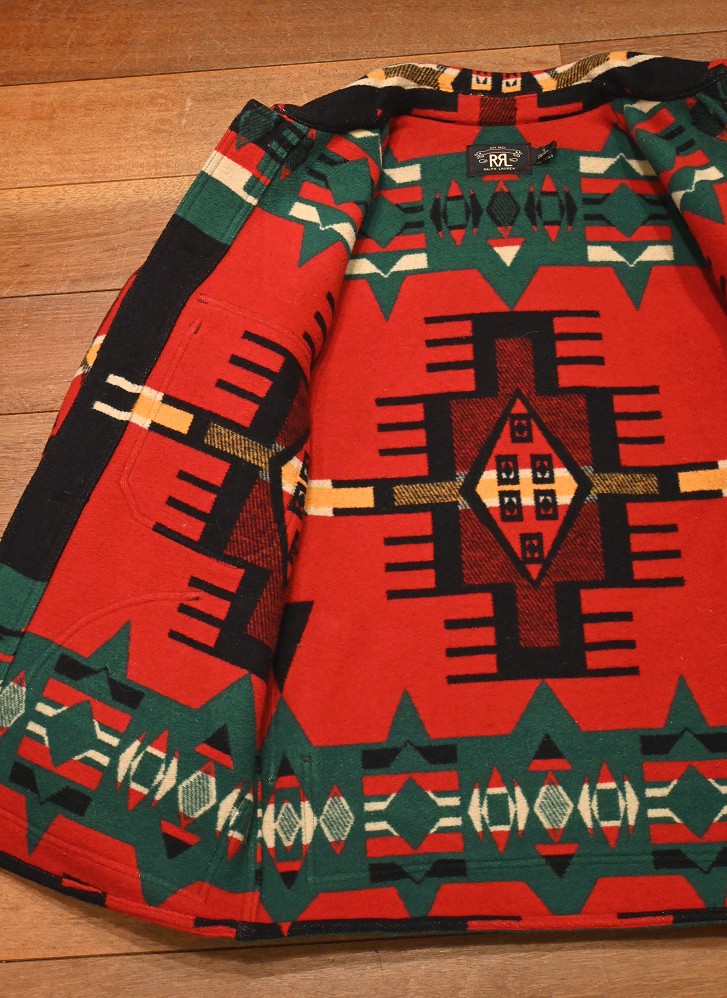 RRL ネイティブ柄 ウールジャケット(S)美中古 ダブルアールエルラルフ