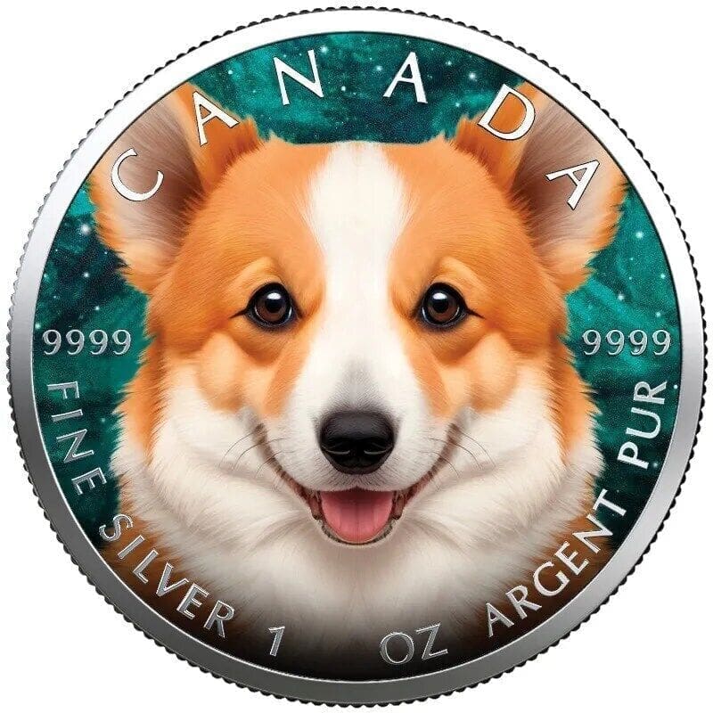 2023 Welsh Corgi Maple Leaf 1oz Silver Coin | The Coin Chest