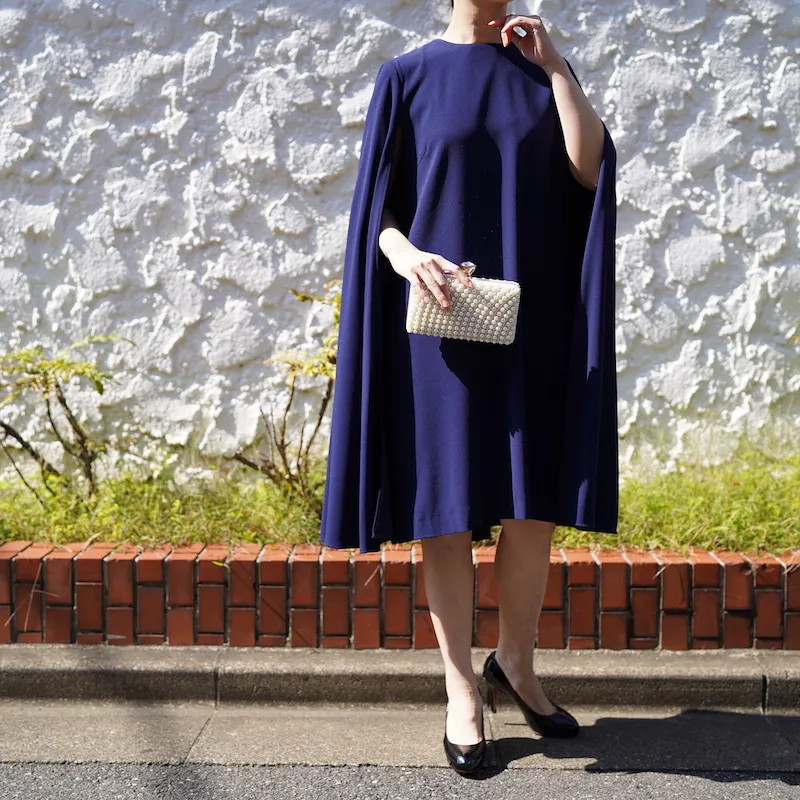 UNITED ARROWS（ユナイテッドアローズ） ケープドレス（ネイビー