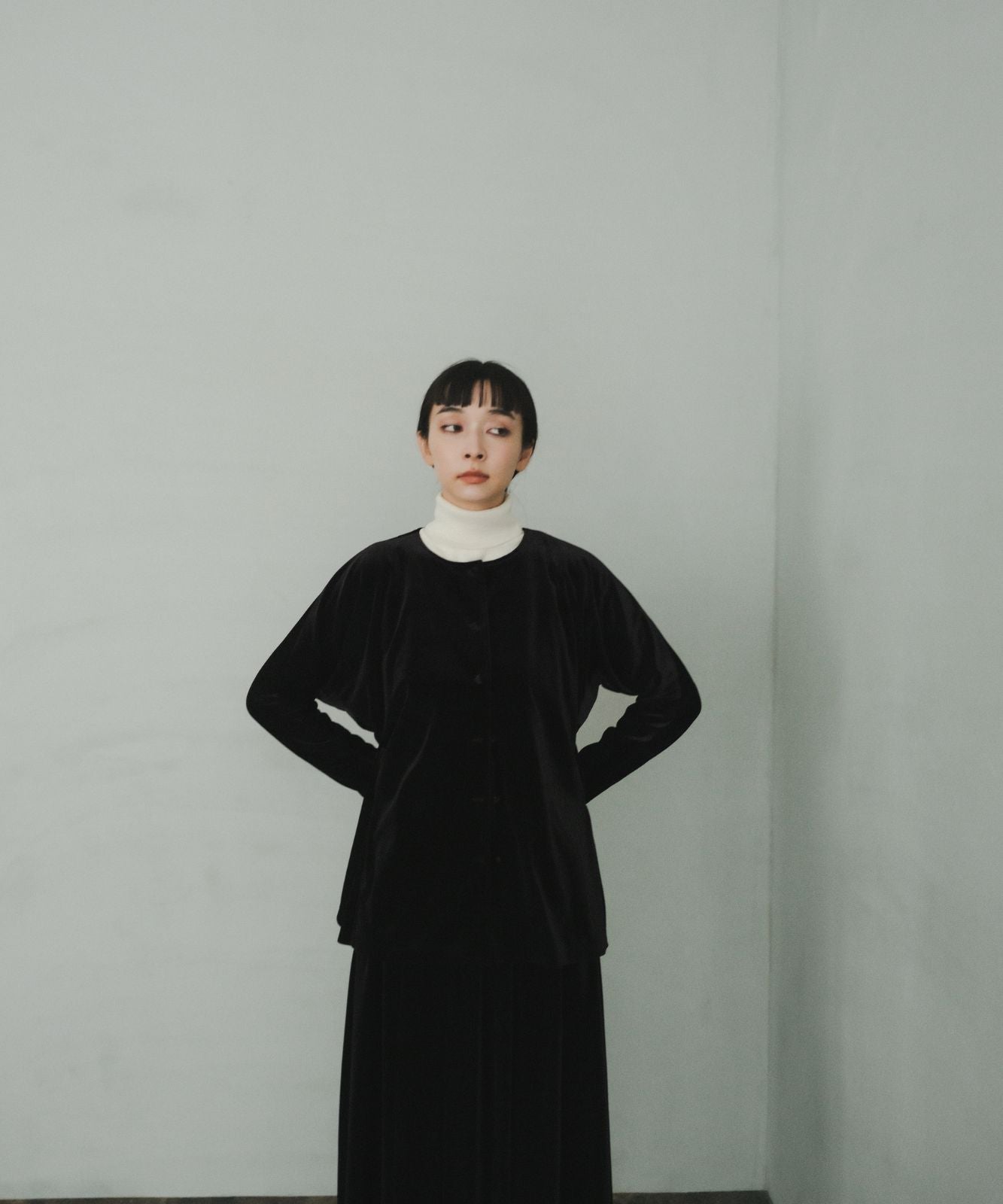 ≪通常販売≫【THE DRESS #25】velour button blouse（ベロアボタン