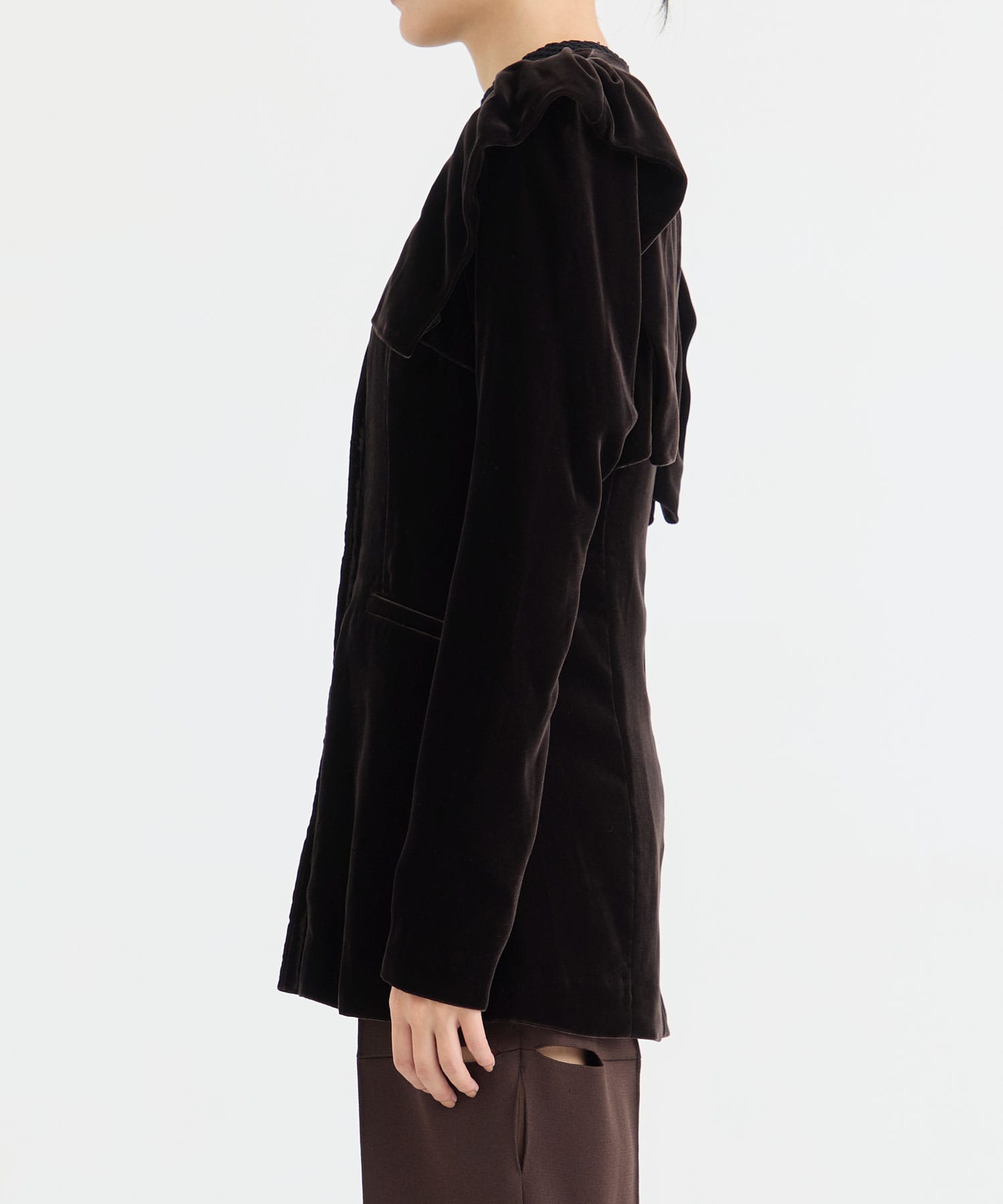 VELVET FRILL SHOULDER JACKET｜FETICO フェティコ