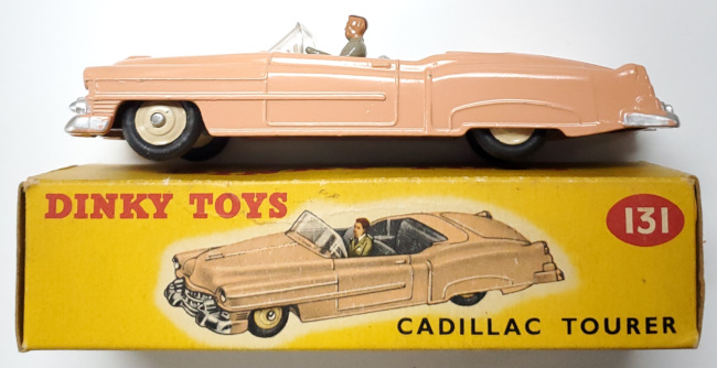 1957 Dinky Toys #131 Pink Cadillac Eldorado Tourer: Mint in the