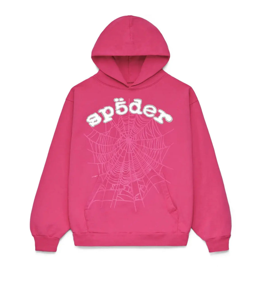Sp5der Pink OG Web V2 Legacy Hoodie (White Text) – The Ballgame