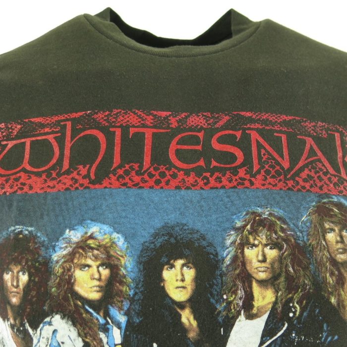 Vintage 80s Whitesnake Tee T-Shirt Medium 1987 88 Rock Metal | The