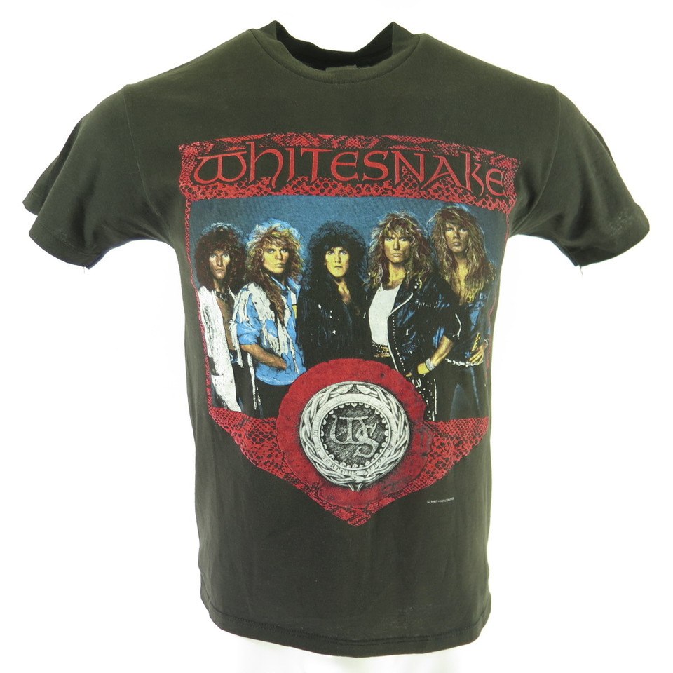 Vintage 80s Whitesnake Tee T-Shirt Medium 1987 88 Rock Metal | The