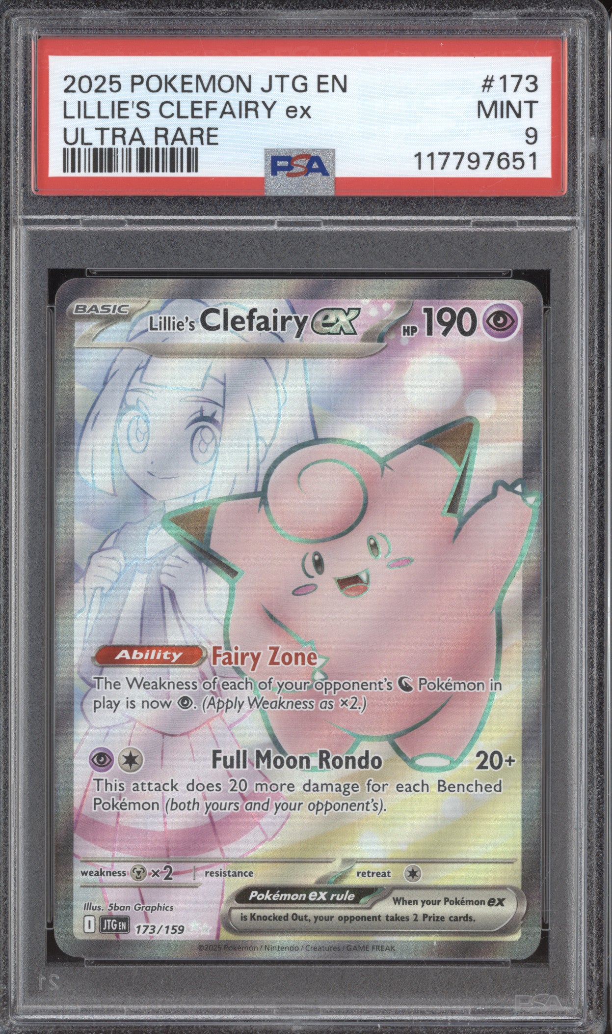 Lillie's Clefairy ex 2025 Pokemon Journey Together 173/159 Ultra Rare