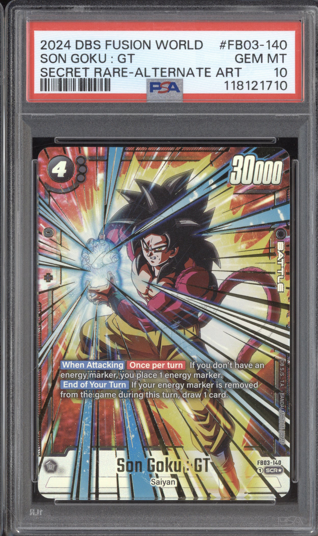 Son Goku : GT 2024 DBS Fusion World Raging Roar 140 Secret Rare Alt Ar