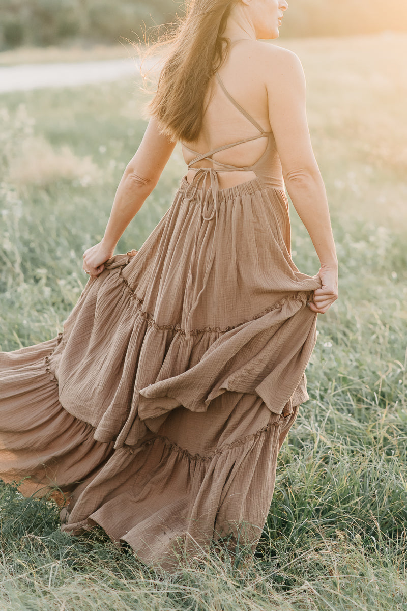 Women's Wendy Dress (mocha muslin) – INDIE BLUE