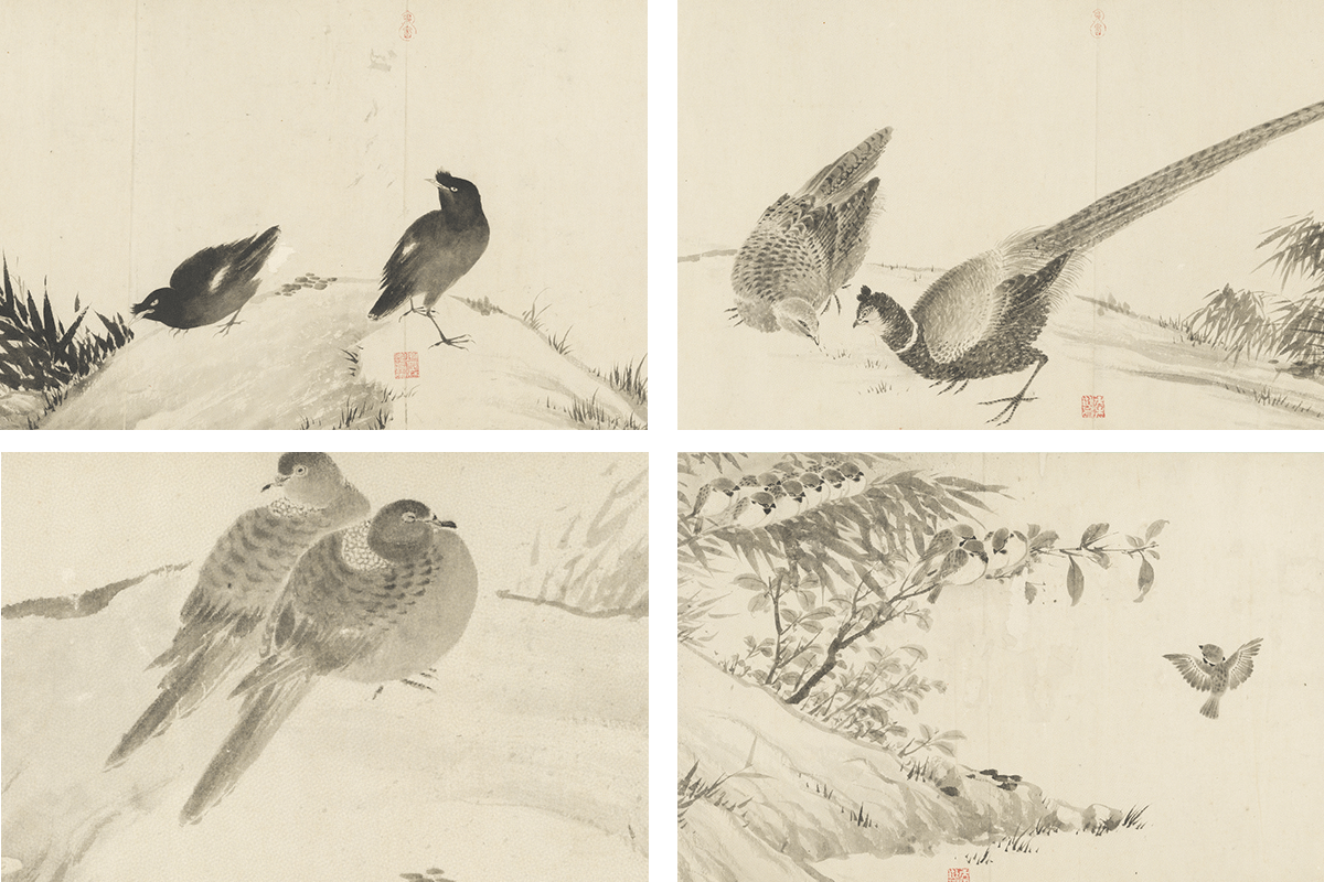 来禽図─翎毛と花果が奏でるハーモニー