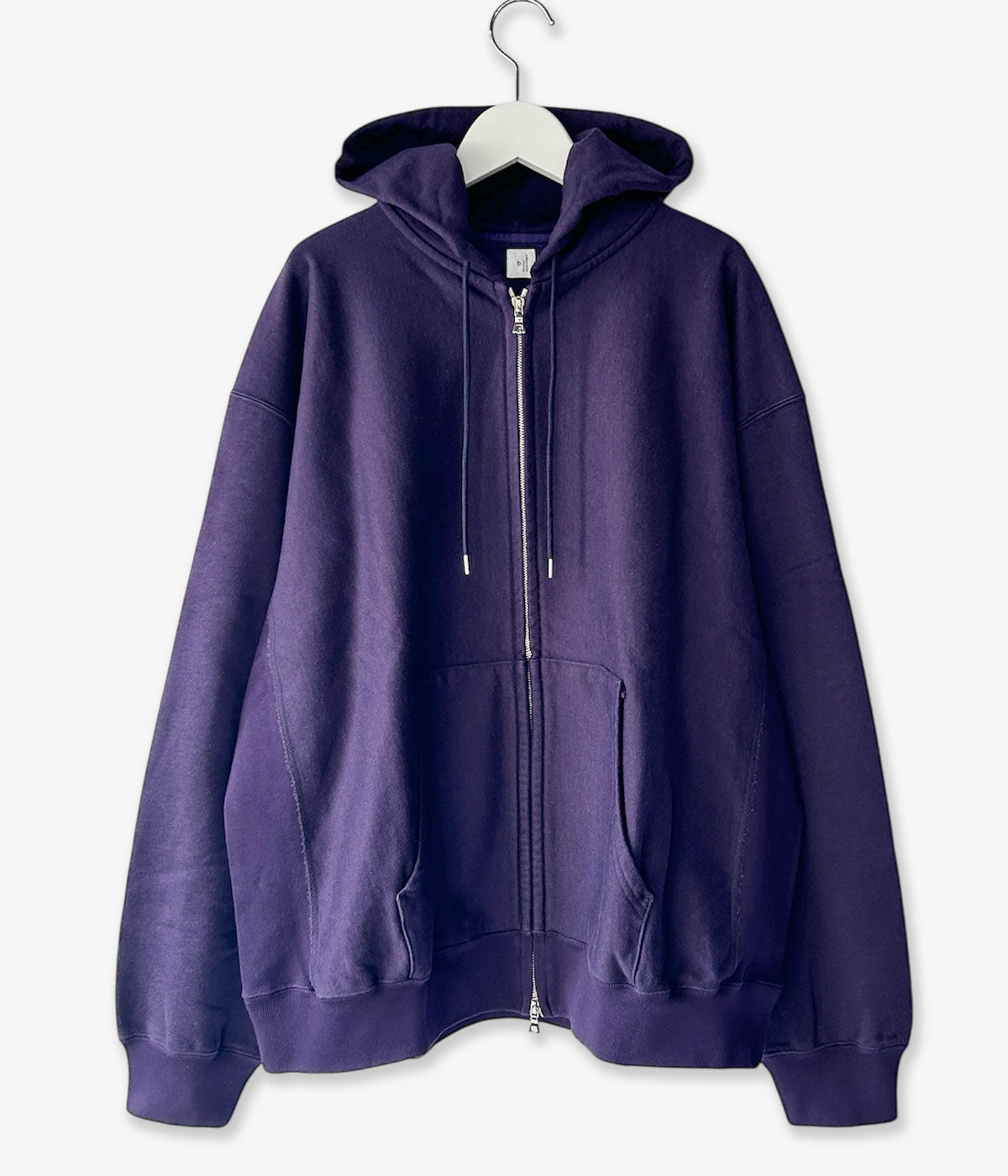 blurhms ROOTSTOCK/ SOFT&HARD SWEAT HOODIE ZIP WIDE (DARK PURPLE)
