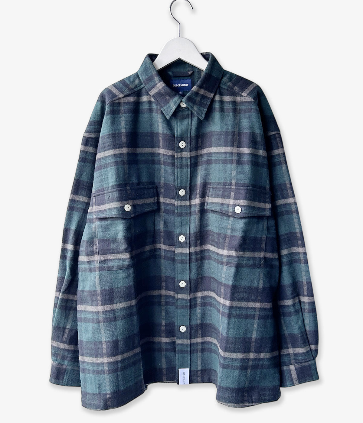 DESCENDANT/VANNING PLAID LS SHIRT (GREEN)