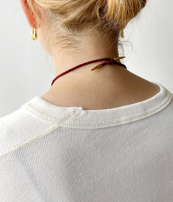 R.ALAGAN/TINY BRIDGET CHOKER(GOLD/RED BROWN)