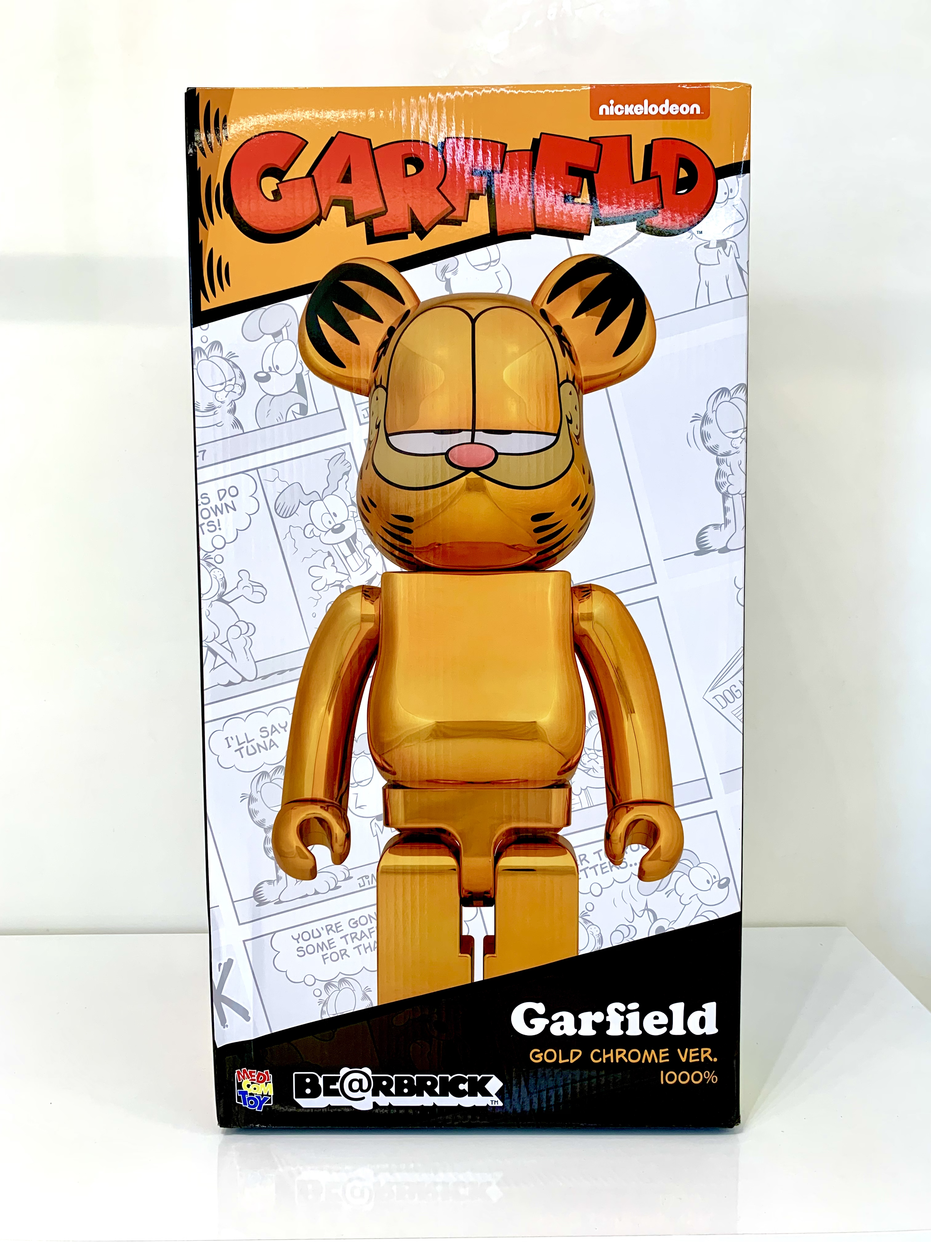 Garfield Bearbrick Gold Chrome
