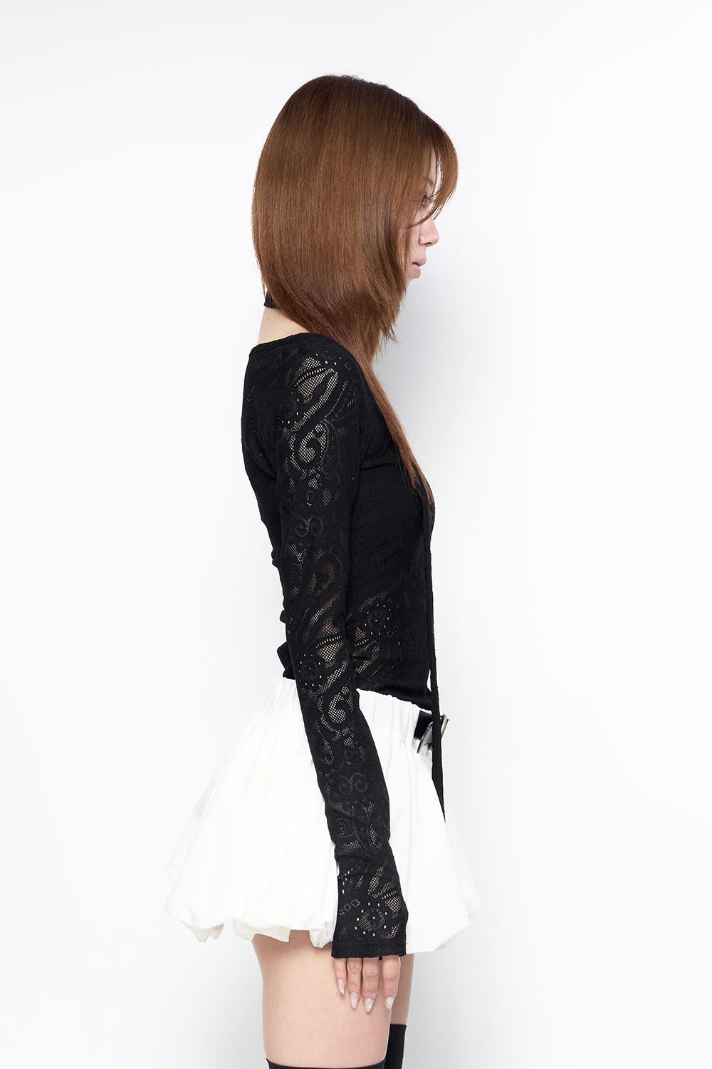 THEREDTHREAD / ザレッドスレッド】S skinny tops lace