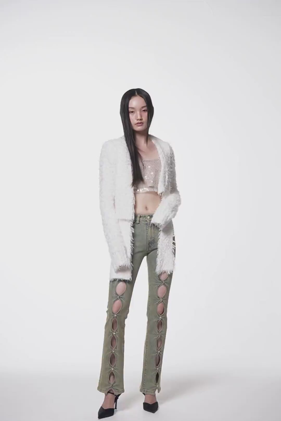 THEREDTHREAD / ザレッドスレッド】S tail cardigan cropped