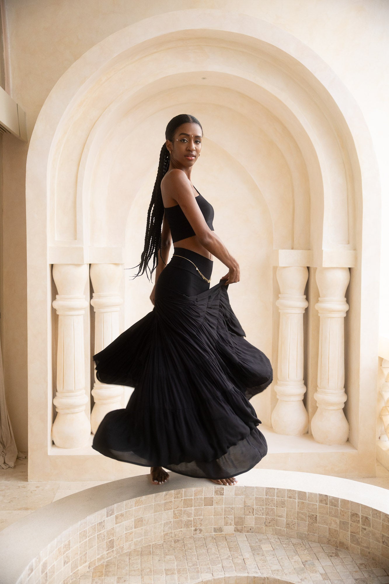 Esme Skirt Black Onyx - Bamboo Jersey Maxi Skirt | ROYAL CODES