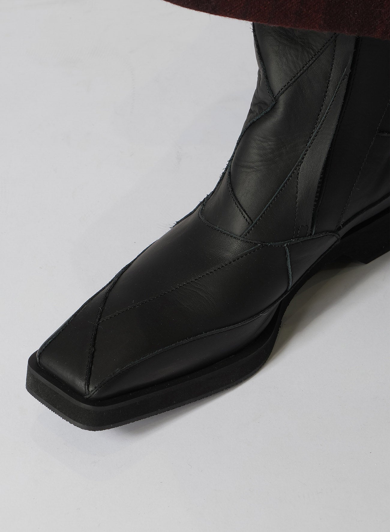 SOFT OIL LEATHER PATCHWORKED ZIP BOOTS – THE SHOP YOHJI YAMAMOTO