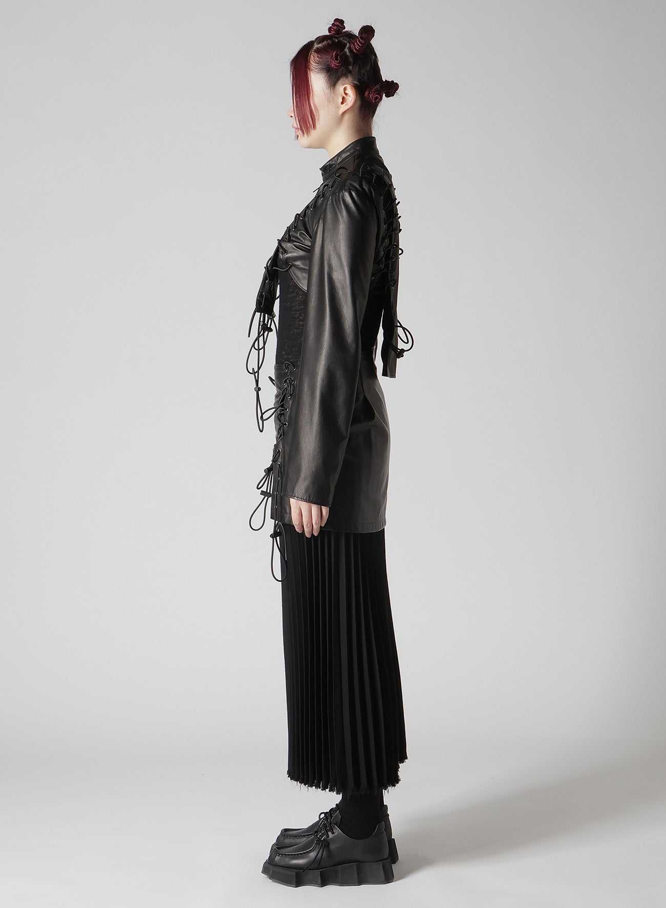 COW LEATHER LACE-UP CROPPED JACKET – THE SHOP YOHJI YAMAMOTO