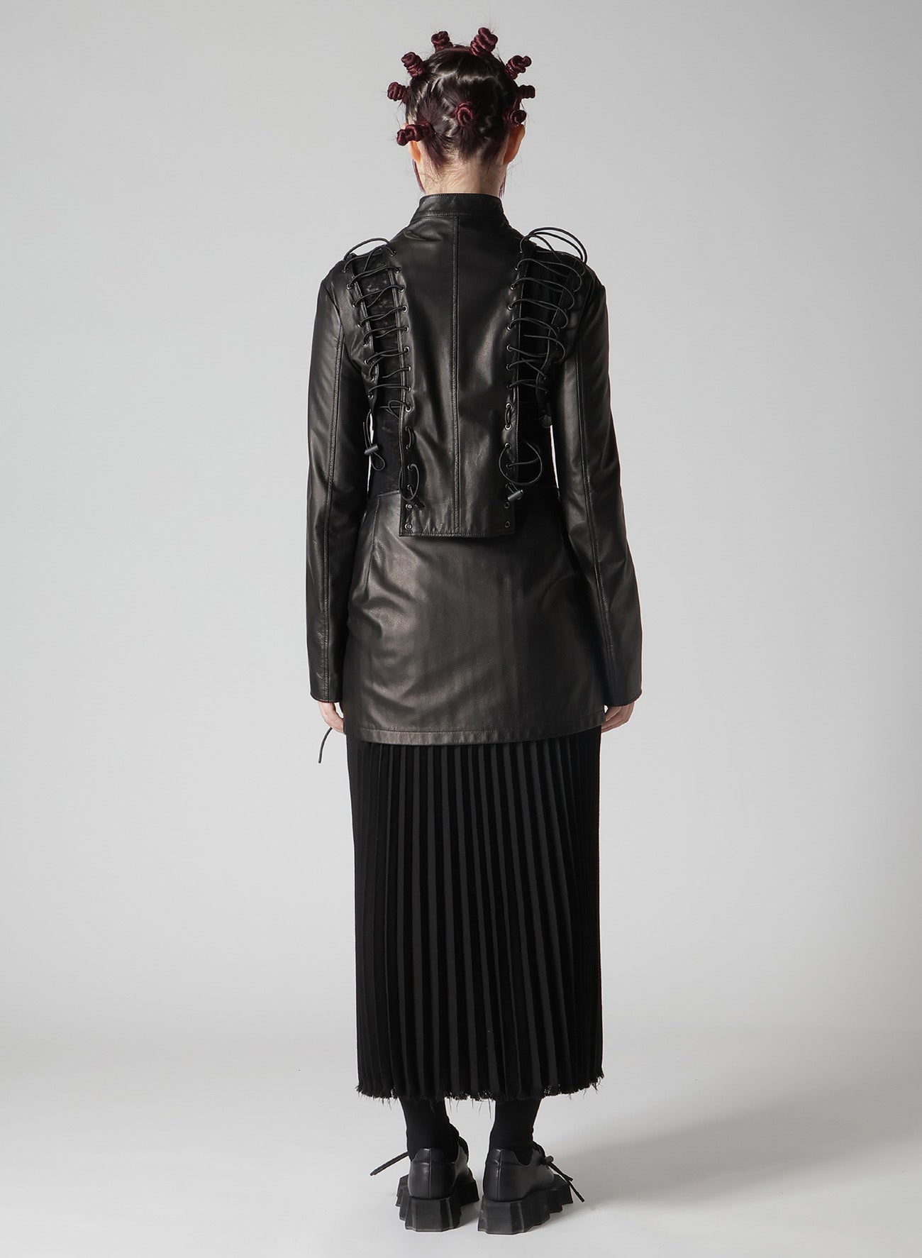COW LEATHER LACE-UP CROPPED JACKET – THE SHOP YOHJI YAMAMOTO