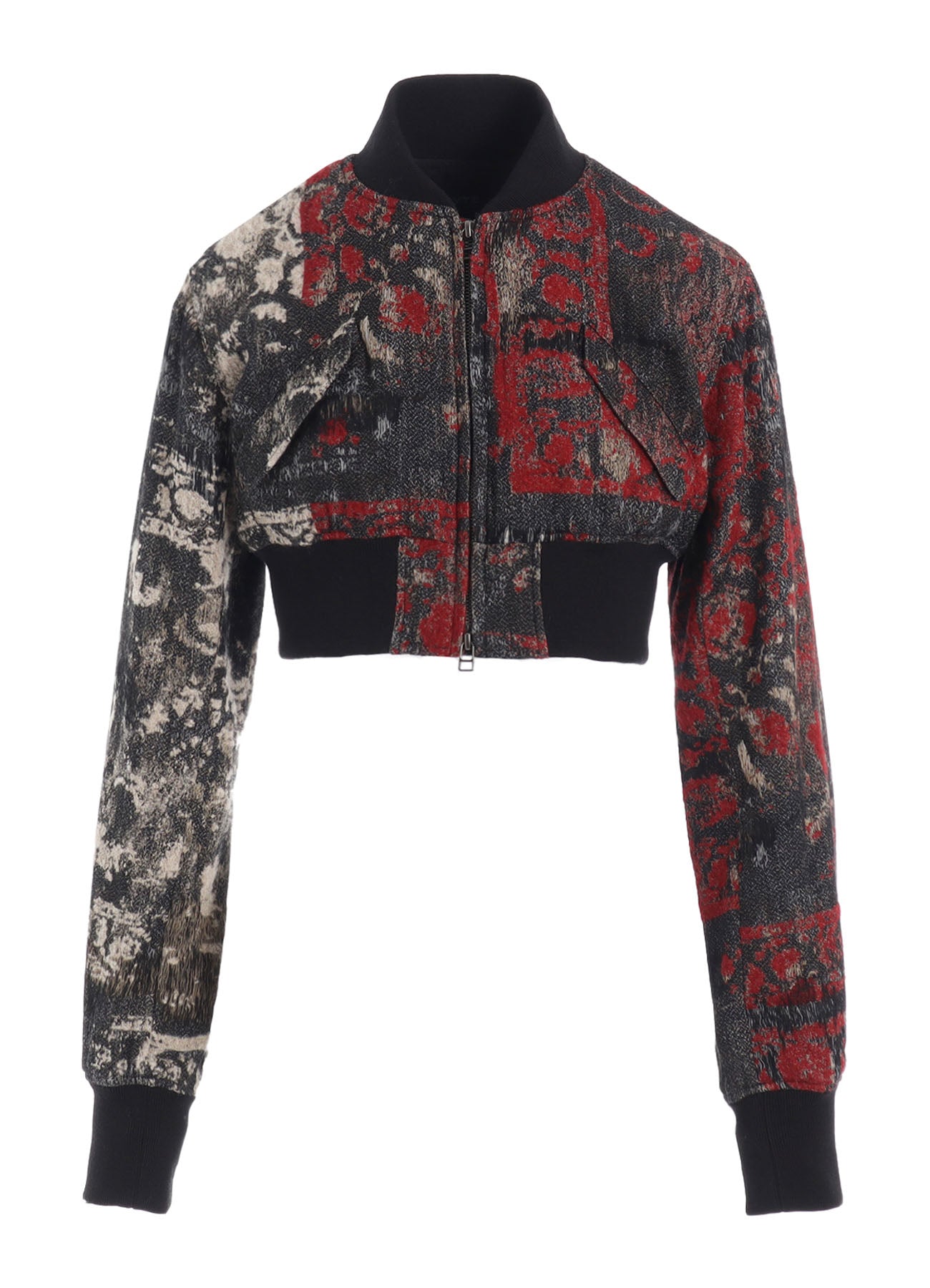 FLORAL JACQUARD CROPPED BOMBER JACKET – THE SHOP YOHJI YAMAMOTO