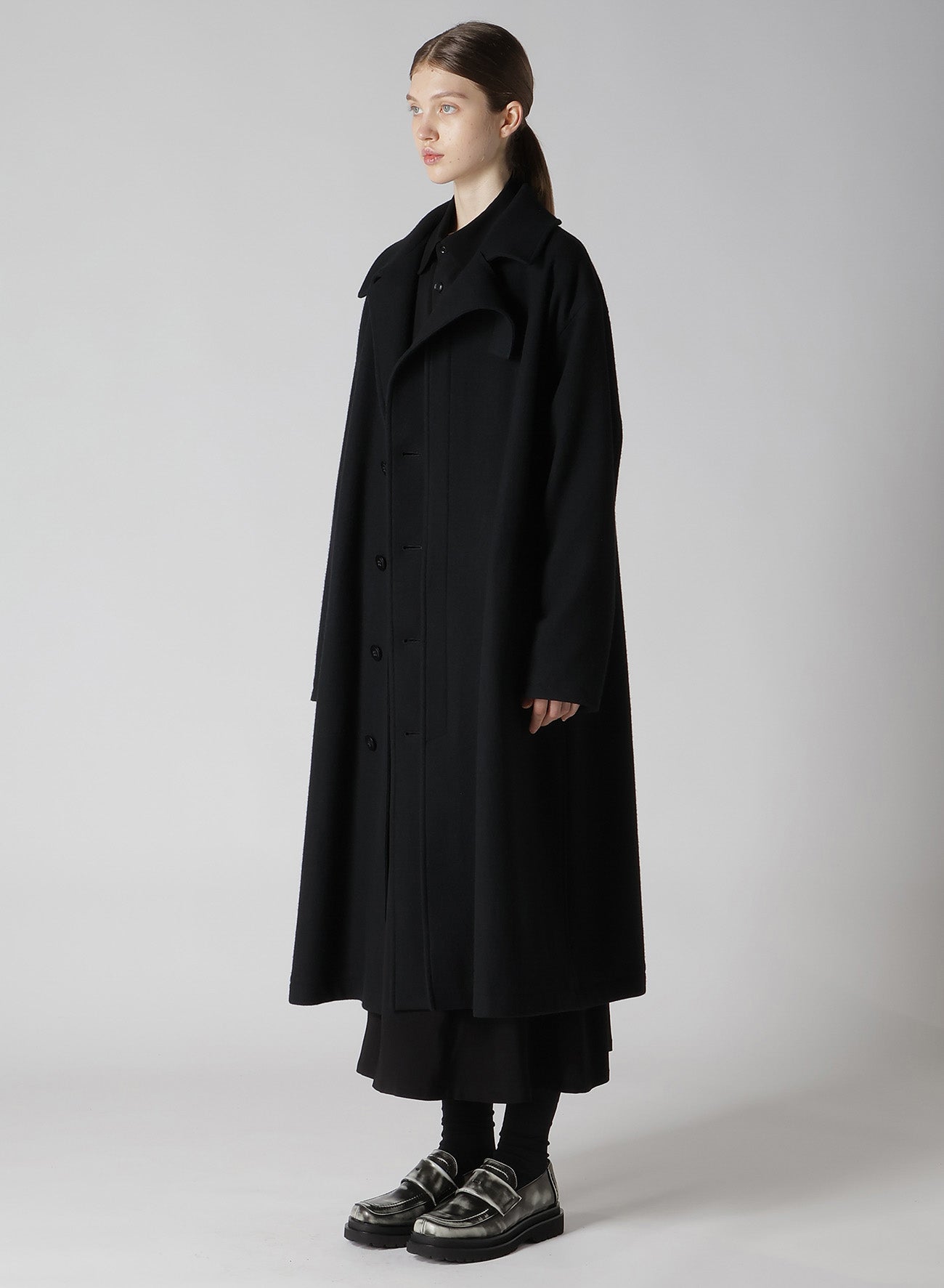 WOOL SINGLE MOSSER LEFT W FACING COAT – THE SHOP YOHJI YAMAMOTO