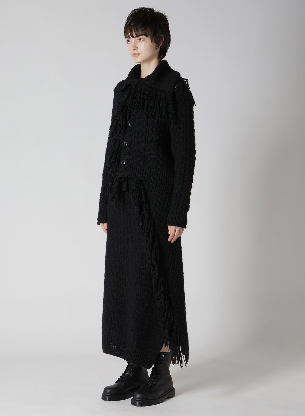 CABLE/FRINGE CARDIGAN – THE SHOP YOHJI YAMAMOTO