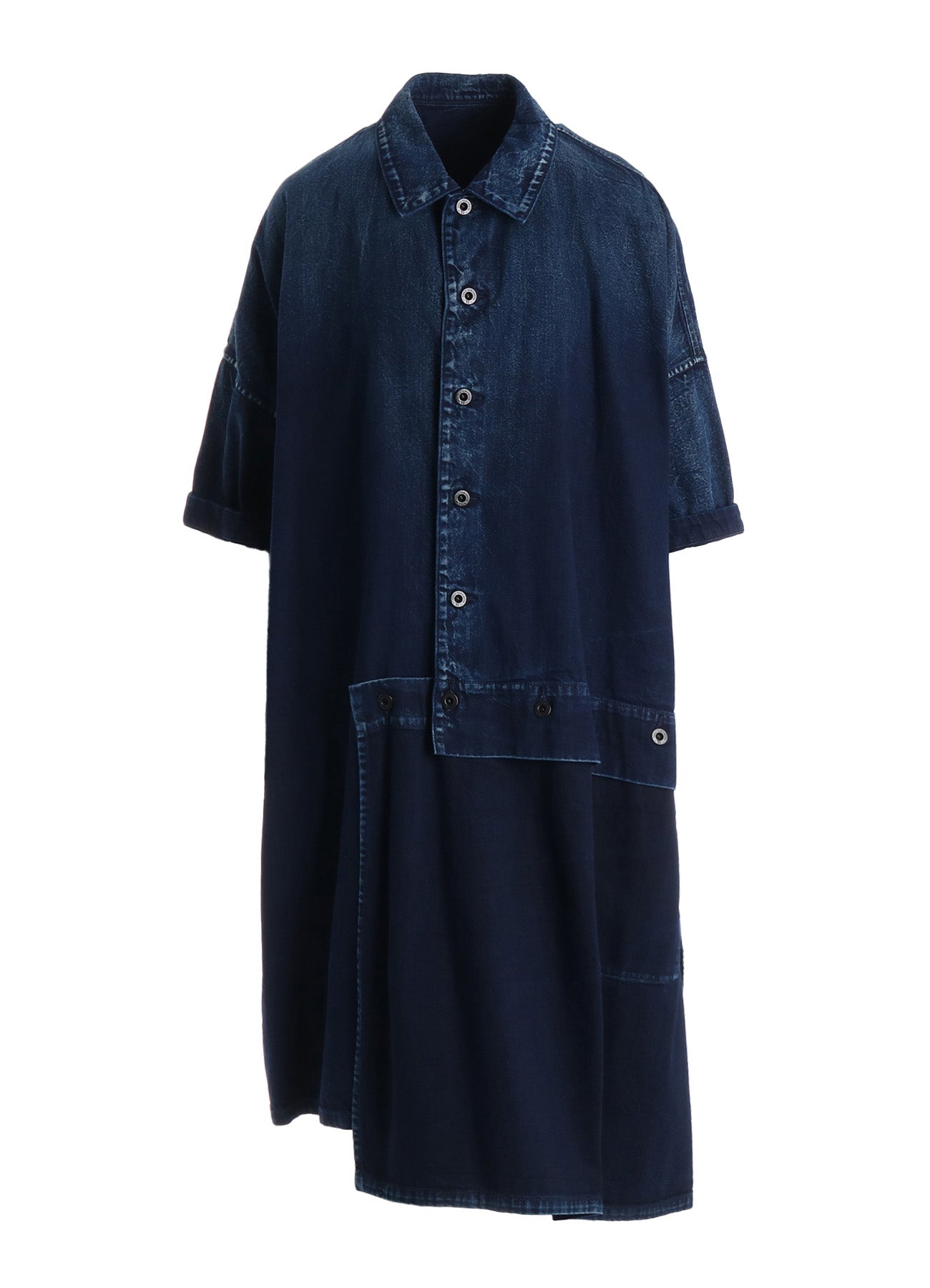 8OZ SPOTTED DENIM SHORT-SLEEVE DRESS – THE SHOP YOHJI YAMAMOTO