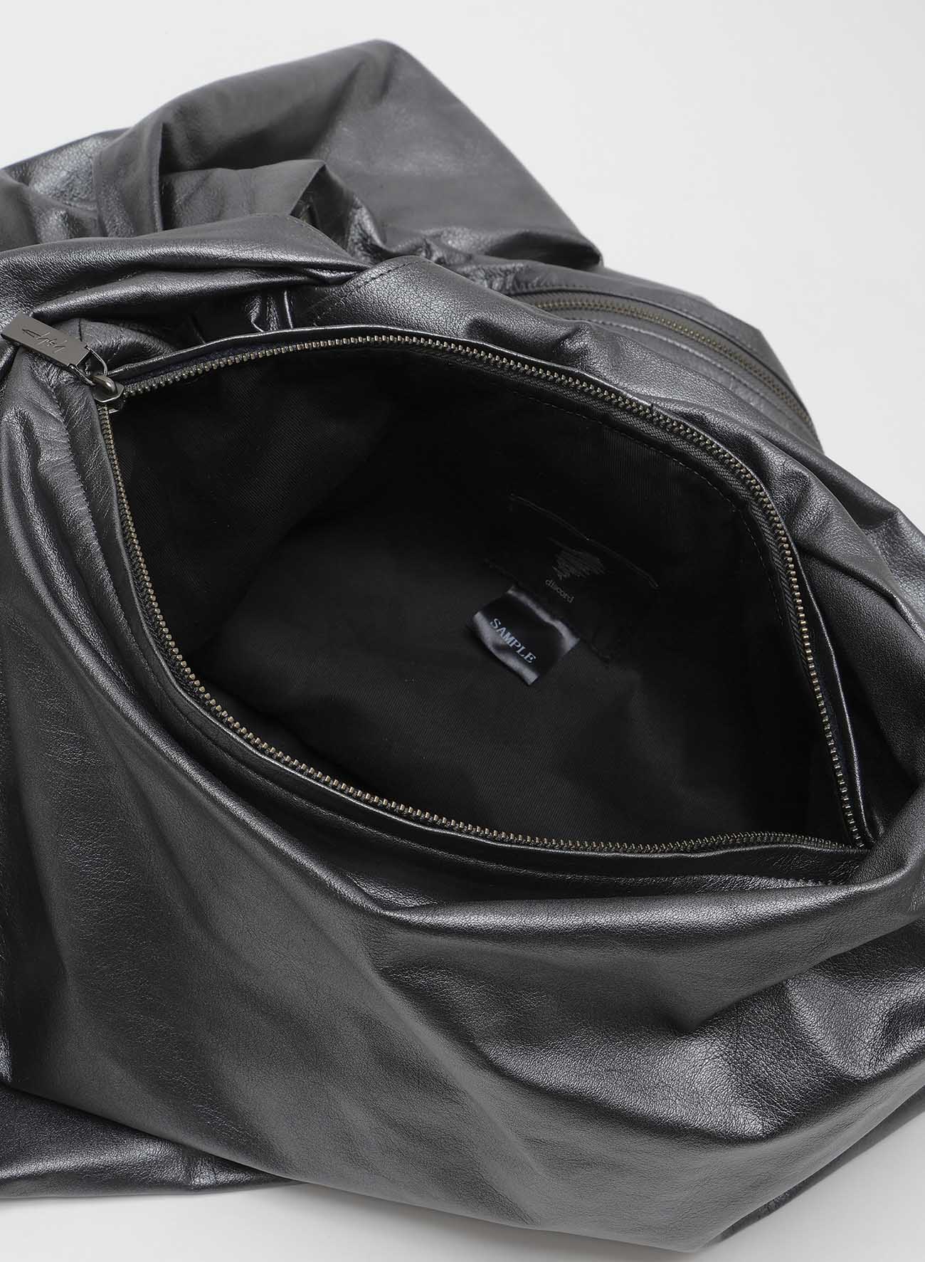 DRAPED ZIP BAG(FREE SIZE Gunmetal x Blue): discord Yohji Yamamoto
