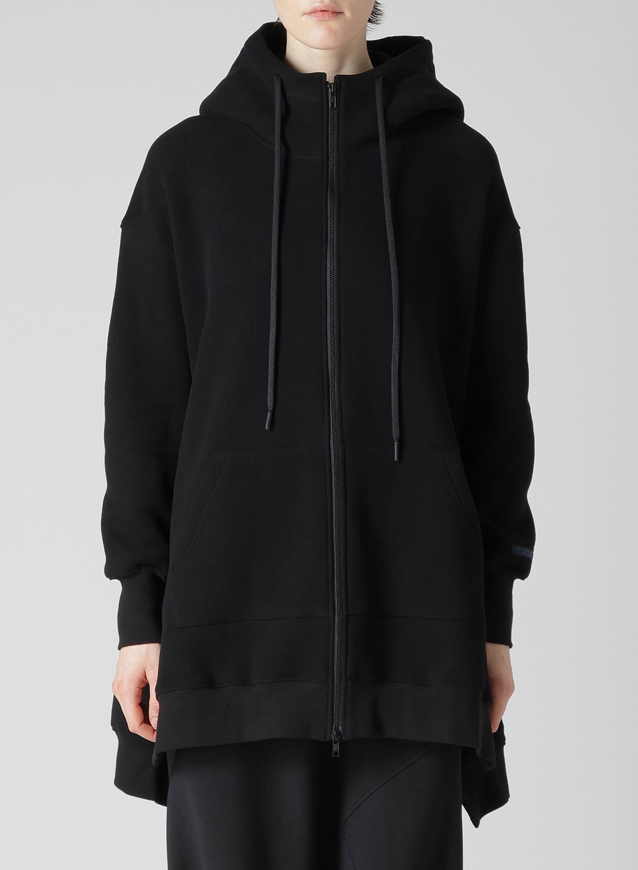 Liy/C BRUSHED FRENCH TERRY UNBALANCED HOODIE B(S Black): Vintage