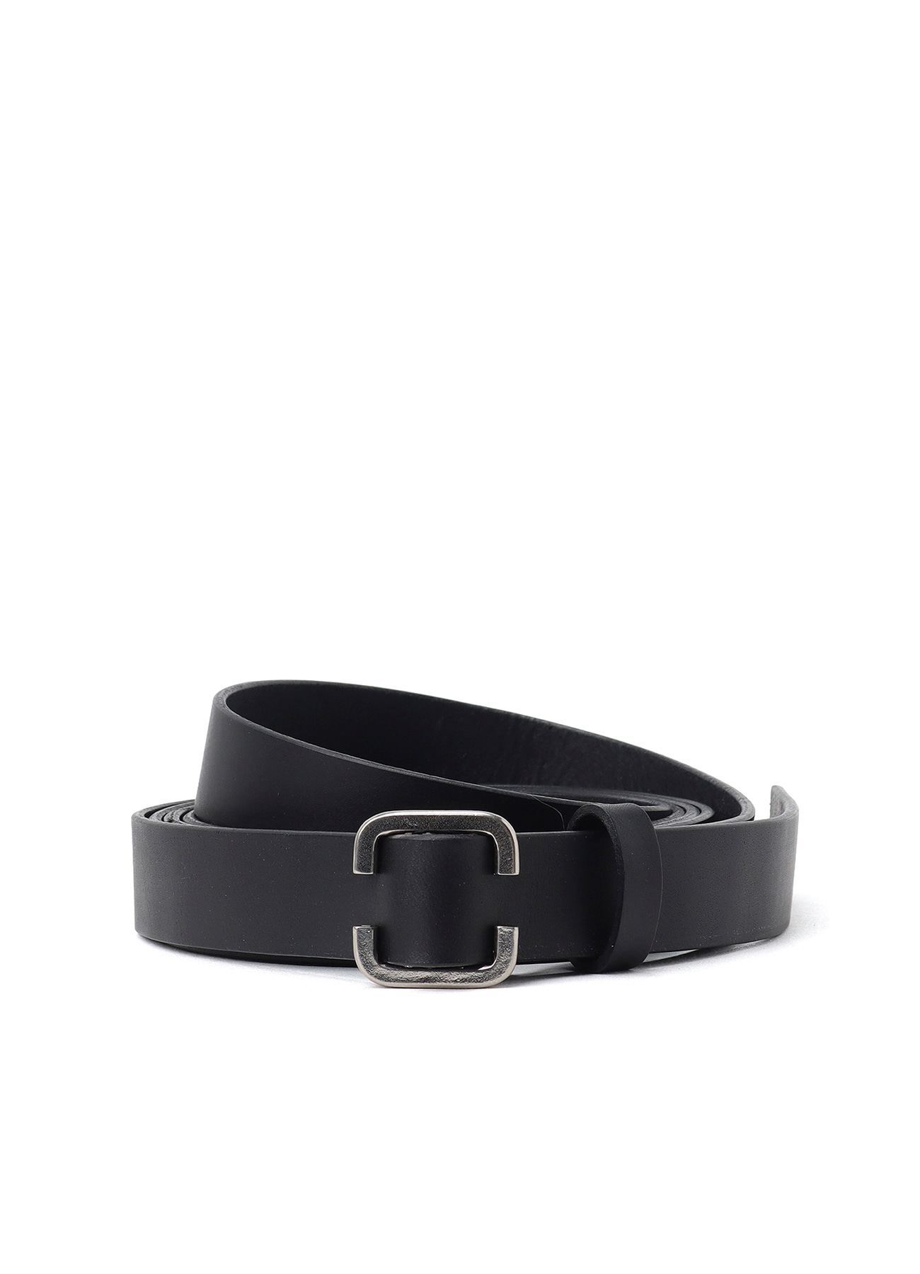 MATT SOFT OIL LEATHER LONG LENGTH BELT(FREE SIZE Black): Yohji