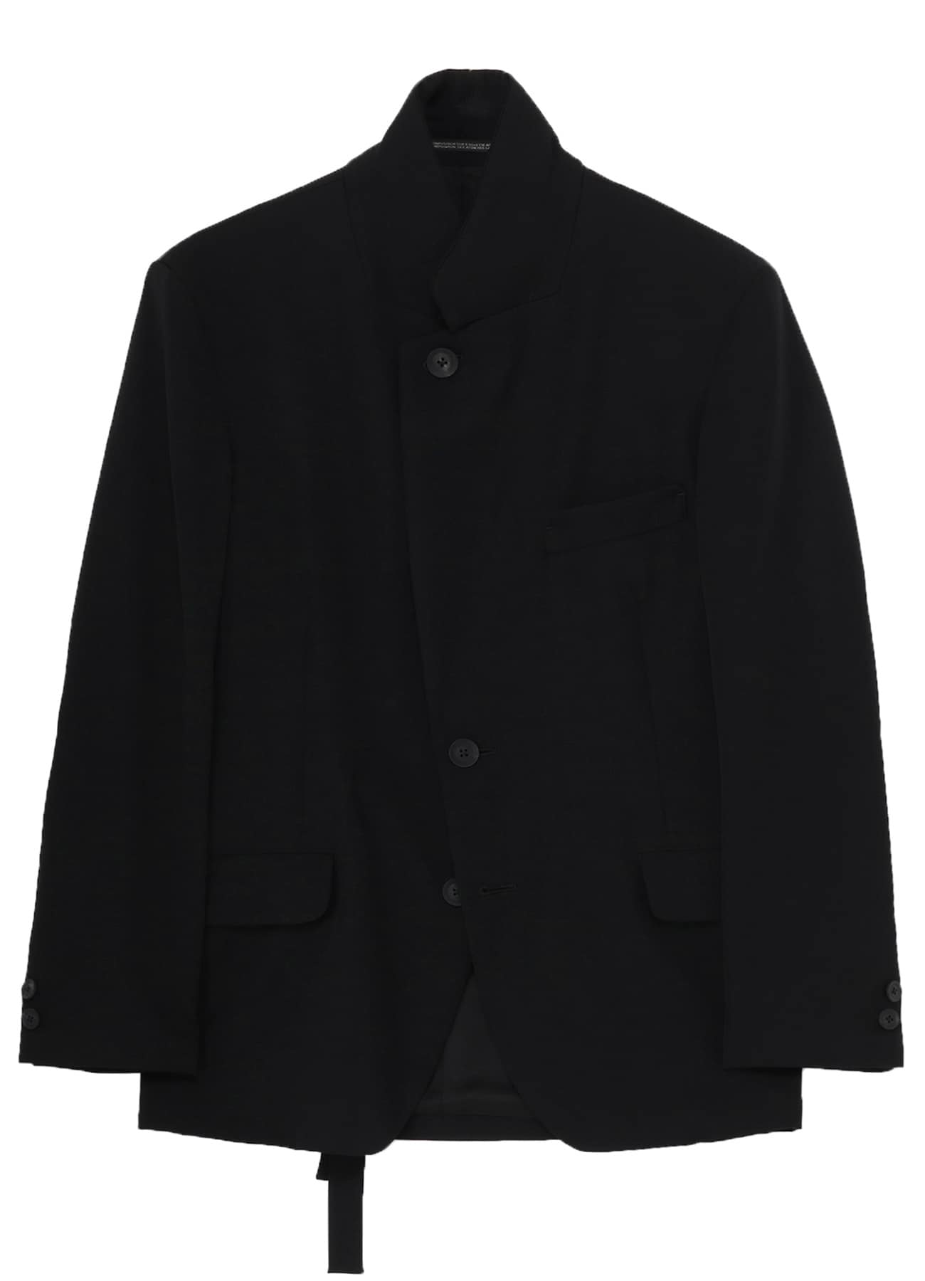 WOOL GABARDINE INNER BELT JACKET(XS Black): Yohji Yamamoto POUR