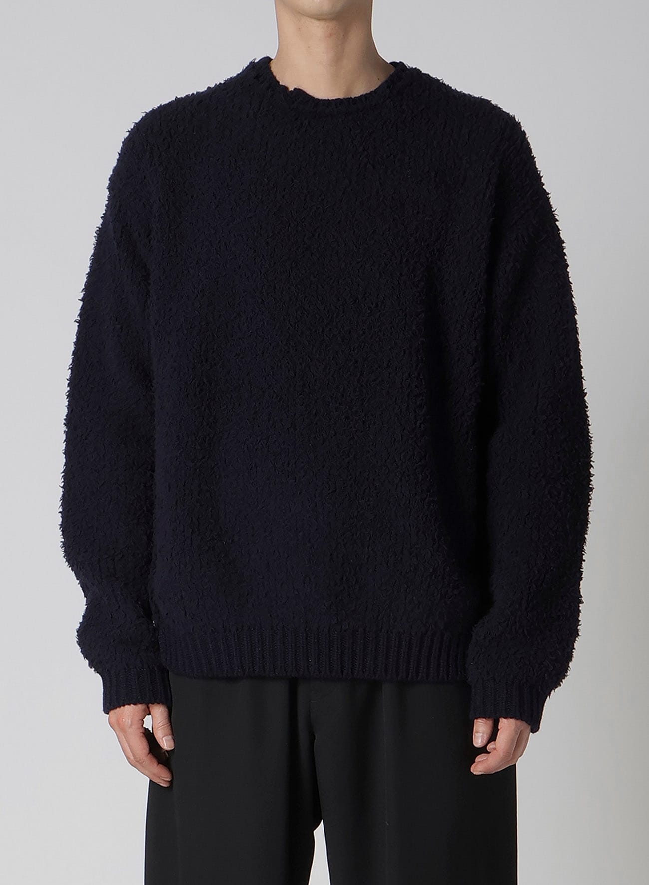 3G JERSEY NOTCH NECK SIDE RIB KNIT(FREE SIZE Navy): Vintage